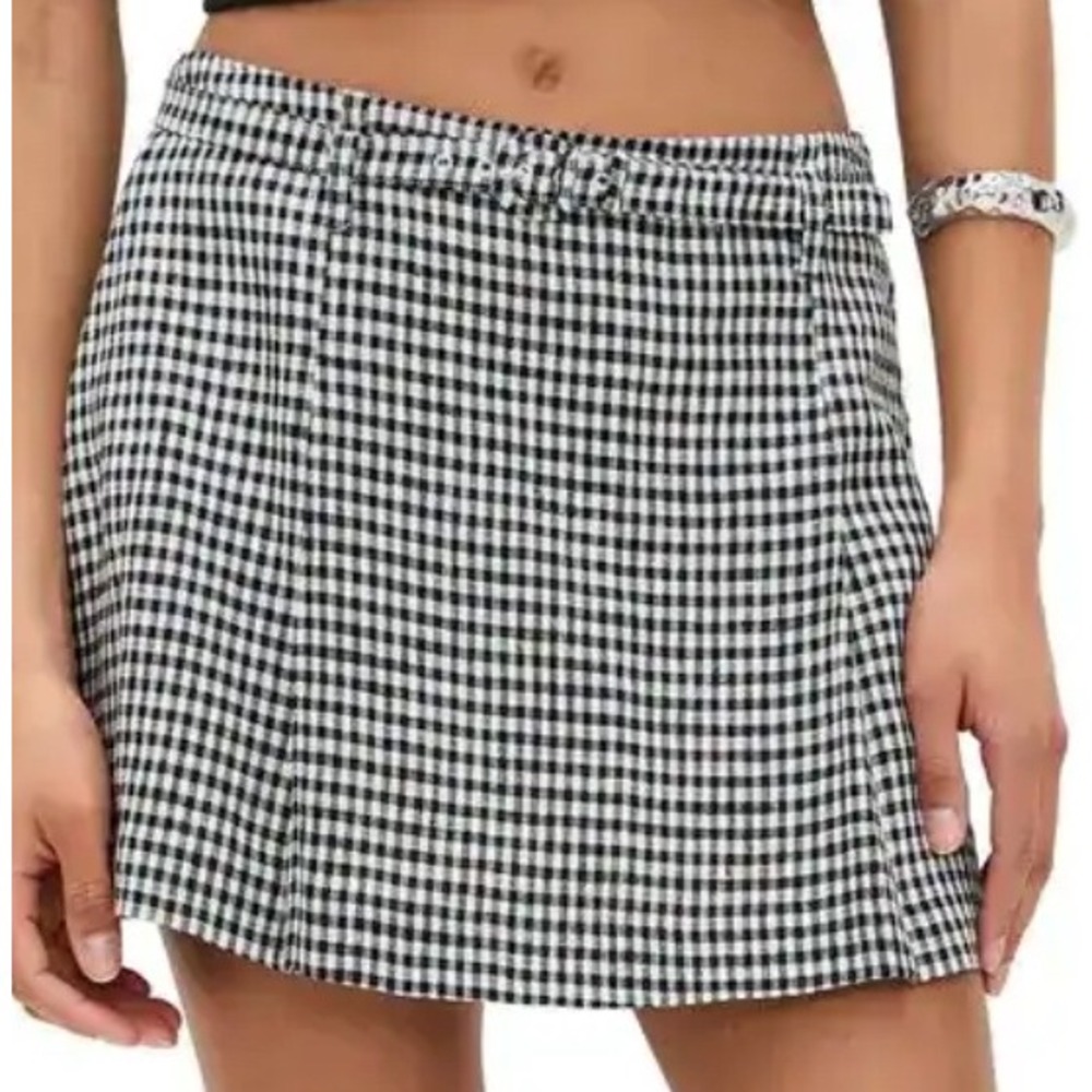 Reformation nwt gingham Mini Skirt sz 12 Preppy Coquette Y2K Retro Linen